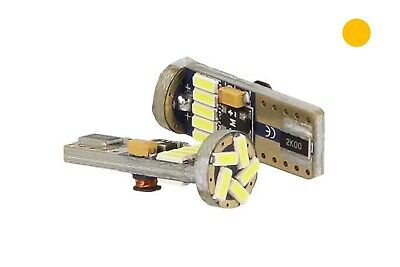 Lampadina Led Canbus T10 W5W 15 Smd 4014 Arancione Amber No Errore Check Luci