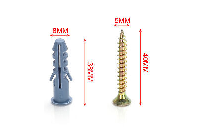 Kit 8 pcs Tasselli &Oslash;8x40mm Con Viti 5x40mm <ul><li>Kit Ø8x40mm