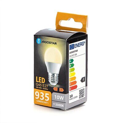Lampada Led E27 G45 10W 935LM 3000K 45X80mm <ul><li><strong>Lampada