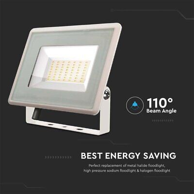 Faro Led Flood Light 50W 4300lm IP65 Slim 180x150x27mm Carcassa Bianca Luce