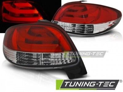 Coppia Fari Fanali Posteriori Tuning 206 10.98- Rosso/Bianco LED BAR