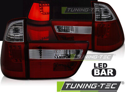 LED BAR TAIL LIGHTS RED SMOKE fits X5 E53 09.99-10.03