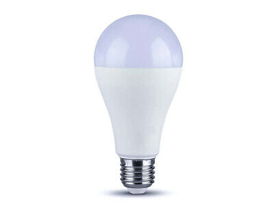 Lampada Led E27 A65 17W 1521lm Bianco Freddo 6400K Bulbo Sfera SKU-4458 <table