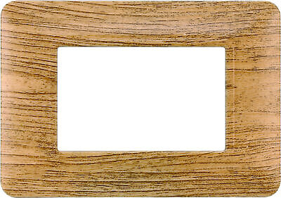 ETTROIT Placca Plastica Serie Solar 3P Colore Legno Scuro Compatibile Con
