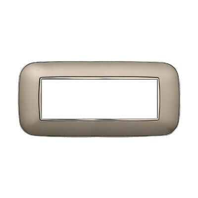 ETTROIT Placca Orbis Serie Moon 6P Colore Titanio Compatibile Con Bticino