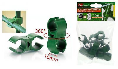 8 Pezzi Raccordi Connettori Per Bastone Supporto Piante Snodabile 360&deg; 16mm