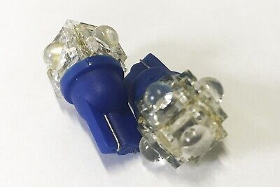 Coppia 2 Lampade Led T10 Con 5 F5 Flux Colore Blu Blue 12V 0,2W <p> Attacco:T10