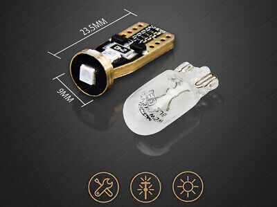10 Lampada Led T10 W5W Canbus 12V 3 SMD 3030 Blue + Leva Rimozione Antigraffio