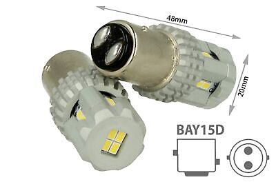 Lampada Led BAY15D 1157 P21/5W 12 Smd 3020 Bianco Super Luminoso Luci Diurne