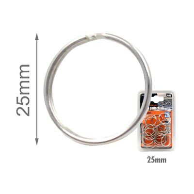 Kit 20 Pezzi Anello Portachiavi in Metallo 25 millimetri <ul><li>Organizza