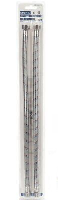 Coppia Tubi Flessibili Per Miscelatore Rubinetto Lungo 50cm connettori F 3/8" e