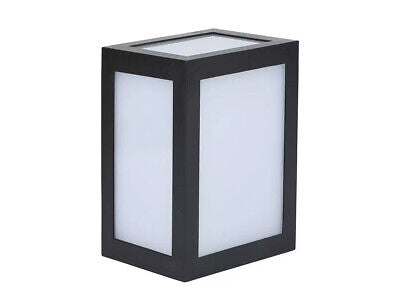 Applique Lampada Led Da Muro Parete a Lanterna 12W 3000K Carcassa Nera IP65 360
