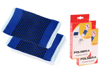 2 Polsiere Colore Blu Fascia da Polso Elastica Per Sport Palestra Lavoro <ul>
