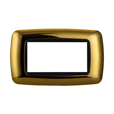 ETTROIT Placca Plastica Bombata Serie Space 4P Colore Oro Lucido Compatibile