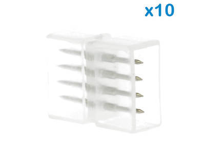 10 PZ Connettore Da 4 Pin RGB Passo 12mm Per Unire e Allungare Bobina Led RGB 2