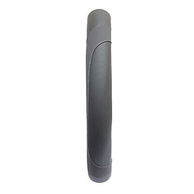 Coprivolante Shammy grey Eco pelle grigia scamosciata e forata cuciture grigie