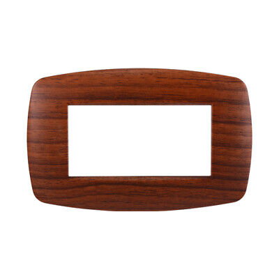 ETTROIT Placca Slim Serie Space 4P Colore Radica Compatibile Con Bticino Living
