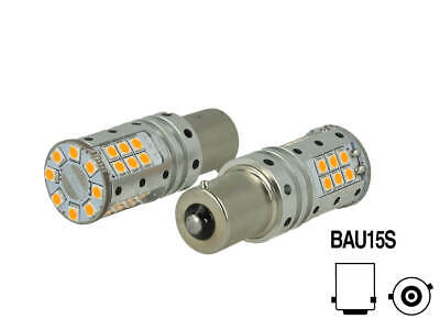 Lampada Led BAU15S PY21W Canbus 12V 25W Reale Arancione Piedi Storti Per Frecce