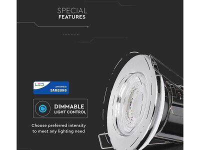 Faretto Led da Incasso Dimmerabile 5W 6400K Colore Cromato IP65 Resistente al F