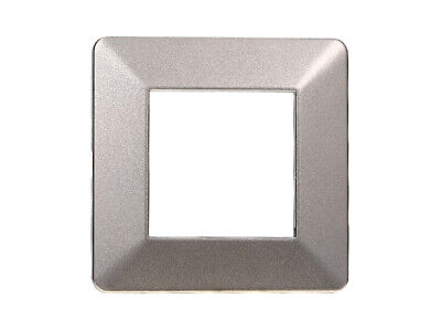 ETTROIT Placca Plastica Serie Starlight 2P Colore Titanio Compatibile Con Vimar