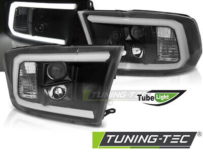 Coppia Fari Fanali Anteriori Tuning RAM 09-18 TUBO LIGHT NERO Alogeni H1