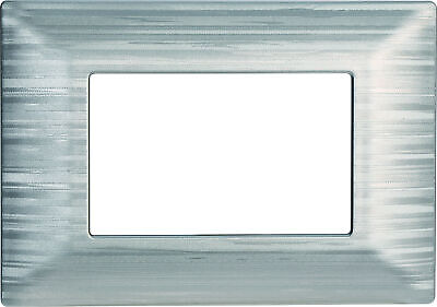 ETTROIT Placca Plastica Serie Solar 3P Colore Silver Satinato Compatibile Con