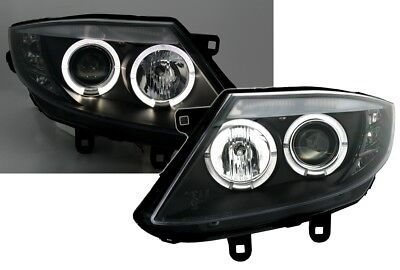 Coppia Fari Fanali Anteriori Tuning Angel Eyes per Z4 E85 2003 > 2008 Neri