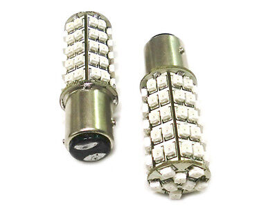 Coppia 24V Lampada Led BAY15D 1157 S25 68 Smd Rosso Luci Posizione e Stop Camion