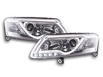 Coppia Fari Fanali Anteriori Tuning Dayline DRL LTI CCFL A6 4F 04-08