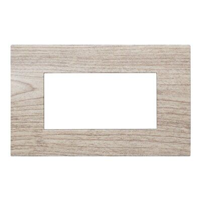 ETTROIT Placca Plastica Serie Venus 4P Colore Legno Chiaro Compatibile Con