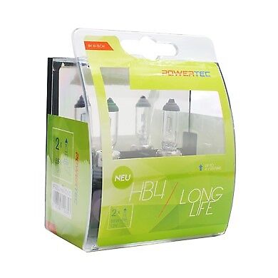 Coppia Lampade Lampadine Alogene Bulbo Alta durata Powertec Long Life HB4 12V