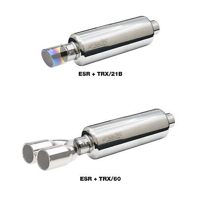 Custom Muffler silenziatore universale in inox con uscita rotonda. Compatibile