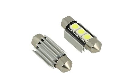 24V Lampada Coppia Led Siluro Canbus T11 C5W 36mm 3 SMD 5050 Blu Camion AutoBus