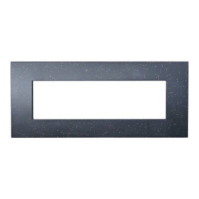 ETTROIT Placca Plastica Serie Venus 7P Colore Nero Brillante Compatibile Con
