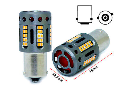 Lampada Led 1156 BAU15S PY21W 100% Canbus 12V 21W Effettiva Arancione Piedi Sto