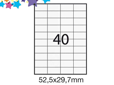 FBA Barcode Etichette Adesive 52,5X29,7mm 40 per foglio Pacco da 100 Fogli