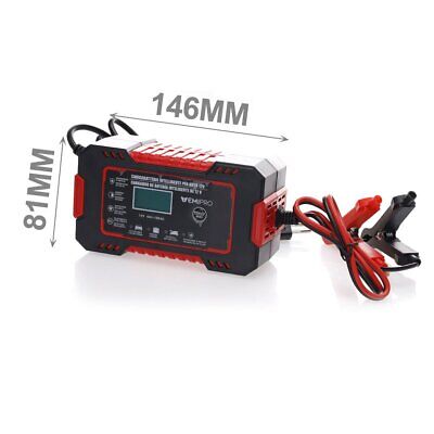 Caricabatterie per Auto 12V 6A Ricarica Batteria Moto 4Ah-100Ah Schermo LCD