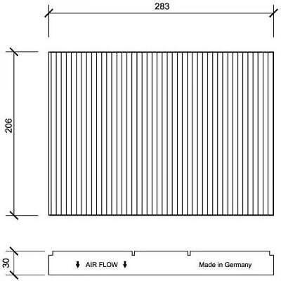 Filtro abitacolo al carbone attivo A3/TT POLO/SKODA OCTAVIA