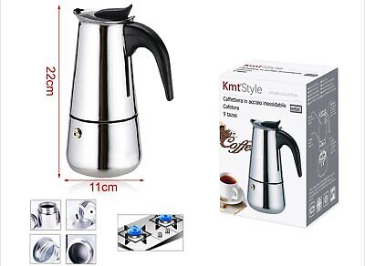 Caffettiera In acciaio Inossidabile 9 Tazze Alta 22cm <ul><li>Riscopri l'arte
