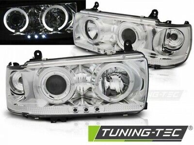 Coppia Fari Fanali Anteriori Tuning LAND CRUISER FJ 80 90-97 CROMATO