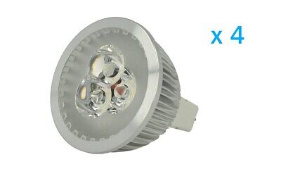 4 PZ Faretto Lampada LED Dicroica MR16 GU5.3 12V 3W Bianco Freddo 6000K <p