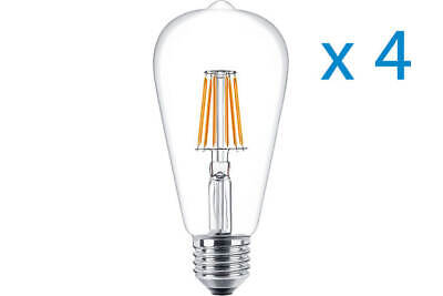 4 PZ Lampade Led E27 Con Filamento 8W 220V Bianco Caldo 2800K 65mmX140mm <p