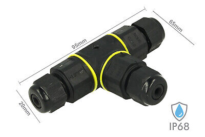 Connettore Manicotto di Collegamento IP68 Forma T Cavo Raccordo Impermeabile 3