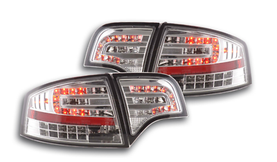 Coppia fari fanali posteriori TUNING A4 04-07 (8E) LED solo berlina Cromati