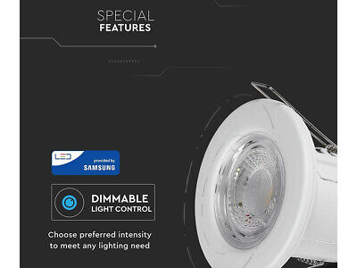 Faretto Led da Incasso Dimmerabile 5W 6400K Colore Bianco IP65 Resistente al Fu