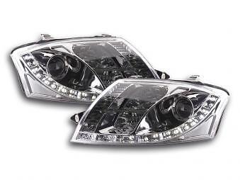 Coppia Fari Fanali Anteriori Tuning Dayline Luci Diurne TT 8N 99-05 cromat