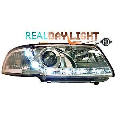 Coppia fari fanali anteriori TUNING A4 94-99 chrome con Dayline a LED O