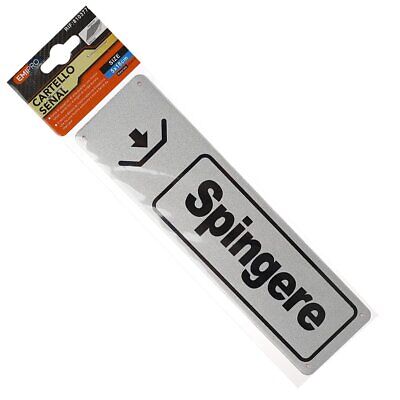 Cartello Segnaletico Spingere 5*18CM <ul><li>Segnaletica Chiara e Pratica: Il