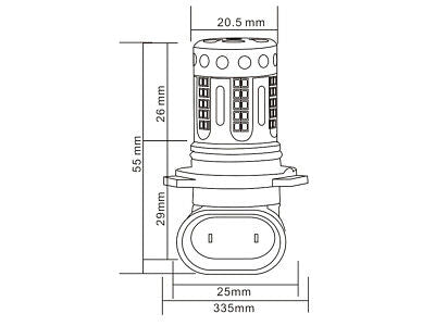 Lampada Led 9005 HB3 12V 21W Canbus Bianco Con Ventola In Testa Per Luce Fendin