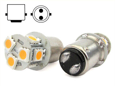COPPIA Lampade Led BARCA Nautica BA15D B15D Bianco CALDO 12V 24V 2W No Polarita